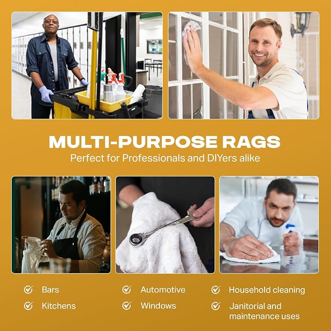 Angel-in-Armor White Terry Cloth Rags – 25lb Bulk Box of 100% Cotton Cleaning - Image 3