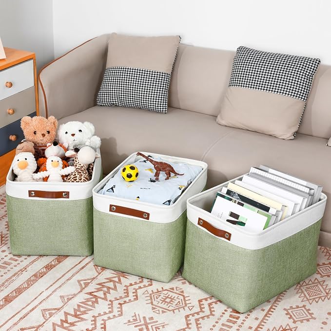DULLEMELO 16 inch Fabric Storage Basket, Decorative Storage Boxes - Image 7