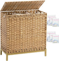 Laundry Hamper with Lid 132 L, Clothes Hamper with Lid, Handwoven Rattan by SETVSON