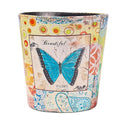 PU Leather Small Trash Can Wastebasket, Round Garbage Container Basket by Unknown