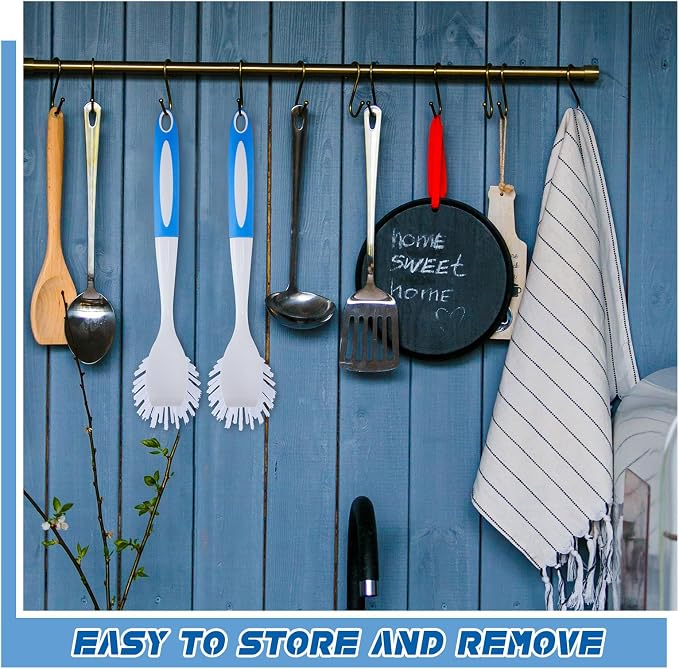 Hsei 20 Pcs Blue Kitchen Scrub Dish Brush Bulk - Image 5
