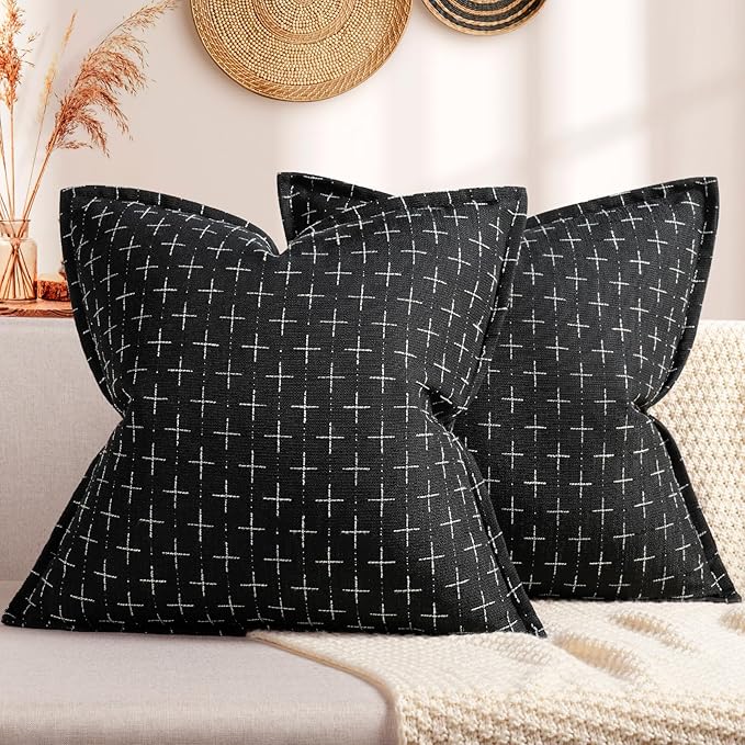 ZWJD Pillow Covers 22x22 Set of 2 Soft Polyester Textured Pillow Covers by ZWJD