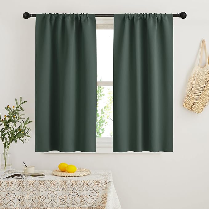 RYB HOME Dorm Curtains Room Darkening, 45 inch Length Privacy Window Treatment by RYBHOME