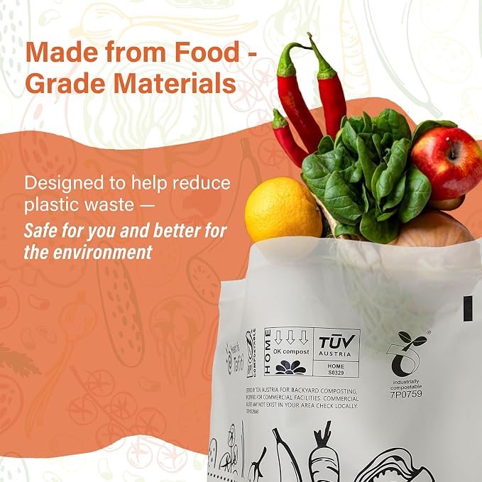 Compostable Food Storage Bags 110 Count, Extra Thick and Reusable, Eco-Friendly - Image 3