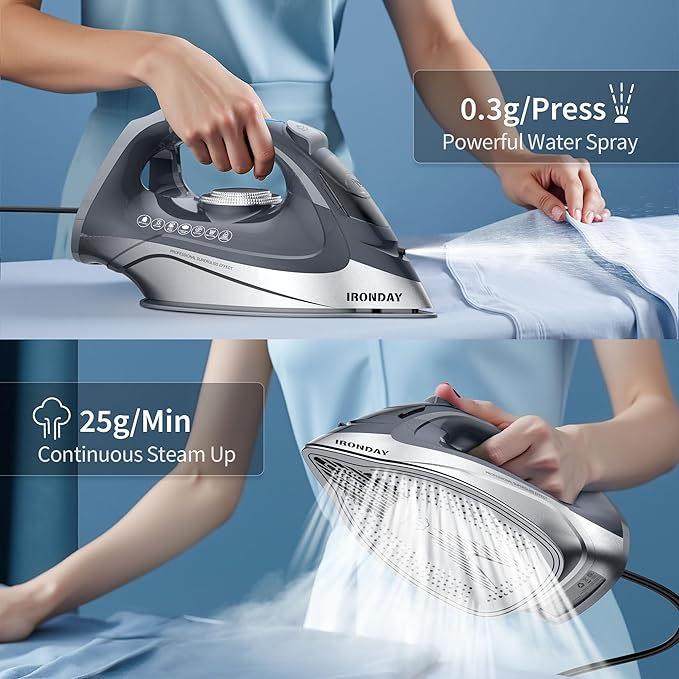 Steam Iron for Clothes Rapid Heating, 1700W Iron Burst of Steam, Non-Stick - Image 5
