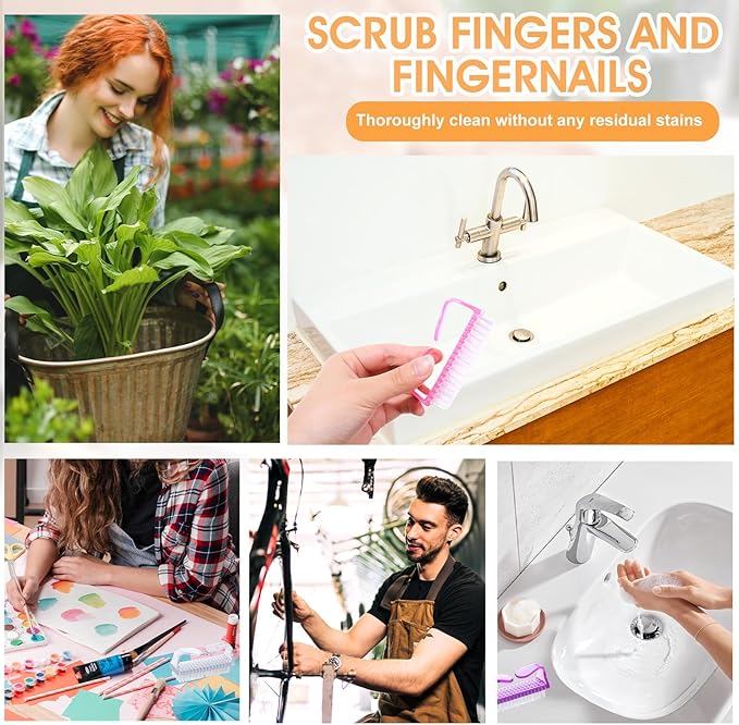 100 Pcs Handle Grip Nail Brush Bulk Nail Scrubber Cleaner Fingernail Brushes - Image 5