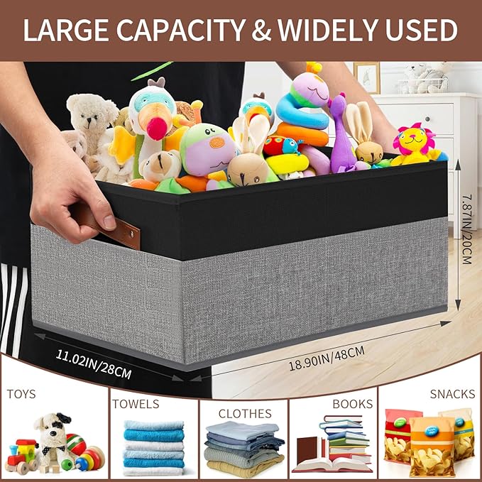 3 Pack Large Capacity Storage Bins Closet Organizer - Image 3