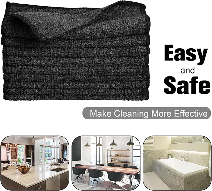 Tanlade Microfiber Cleaning Cloth 6"x6" Cleaning Rags Reasonable Kitchen Towels - Image 4