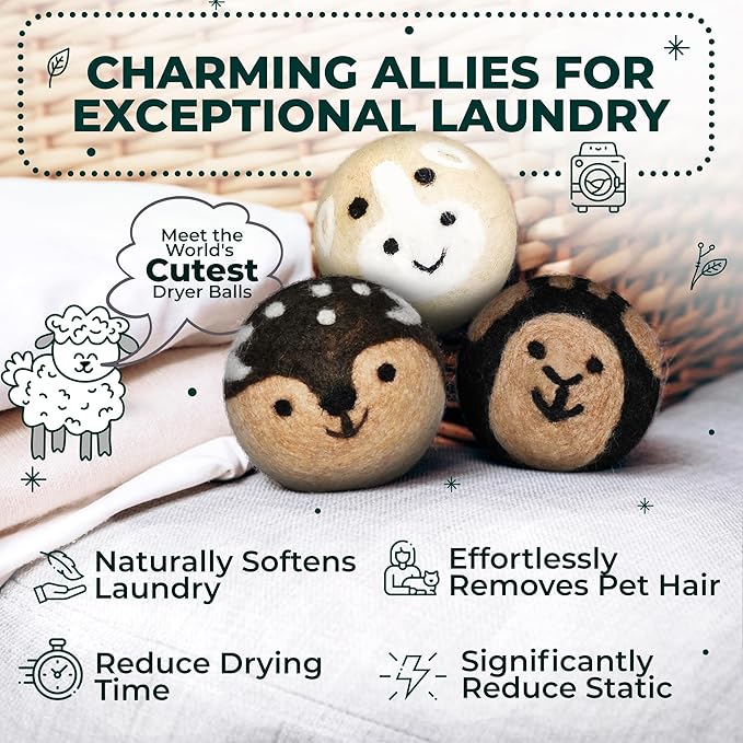 No More Dryer Sheets! Reusable Wool Dryer Balls XL 6-Pack - Image 2