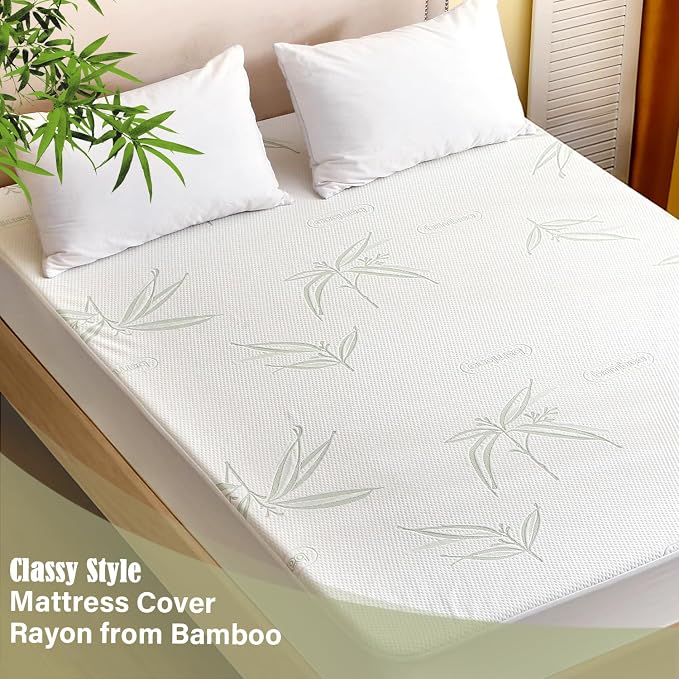 Queen Mattress Protector Waterproof Mattress Pad Washable Bamboo Rayon Mattress - Image 5