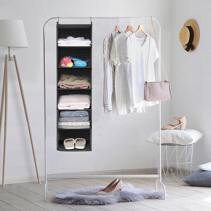 MAX Houser 6 Tier Shelf Hanging Closet Organizer, Closet Hanging Shelf - Image 4