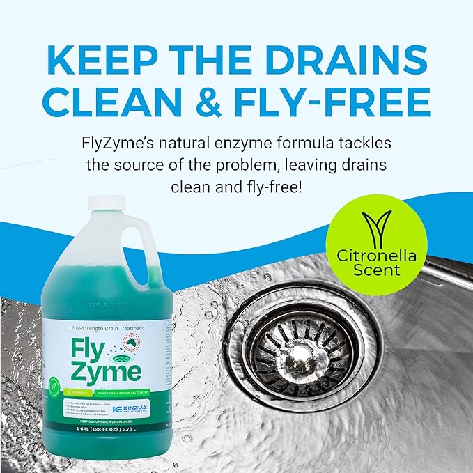 KINZUA ENVIRONMENTAL Fly-Zyme, Highly Concentrated Enzyme Drain Cleaner - Image 2