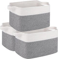 OIAHOMY 3 Pack Storage Basket for Organizing, Woven Basket Basket by MasterofSpaceOptimization