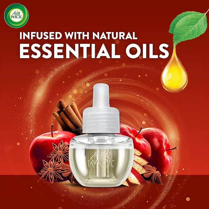Air Wick Plug in Scented Oil Refill, Apple Cinnamon Medley, Fall Scent - Image 3