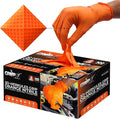Herkules Grip Heavy Duty 8Mil Orange Nitrile Gloves, 3D Raised Diamond by GRIPXX