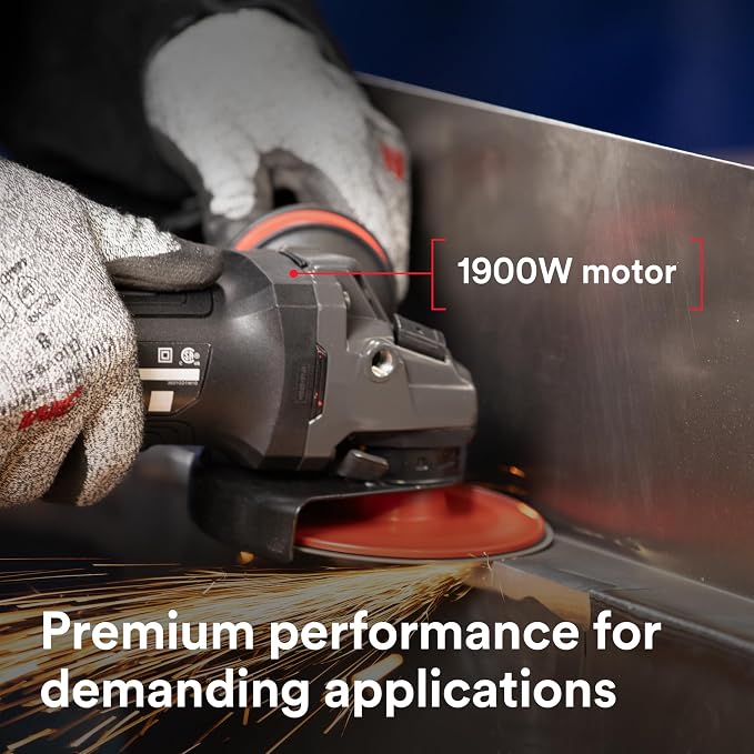 3M Electric Angle Grinder, 4.5-5 in Slide Switch, - Image 2