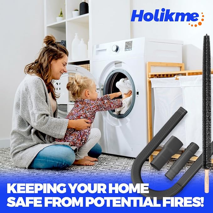 Holikme 2 Pieces Dryer Vent Cleaner Kit, Dryer Lint Vacuum Attachment and - Image 8