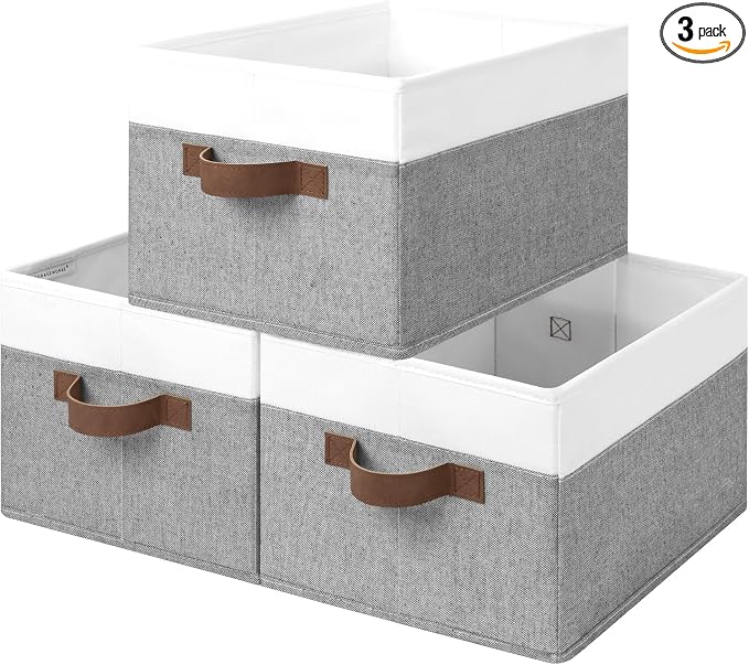 StorageWorks Storage Baskets for Shelves, Foldable Fabric Closet Storage Bins by StorageWorks