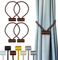 Hion Magnetic Curtain Tiebacks Dark Brown 4 Pack, Curtain Tiebacks Buckles by Hion