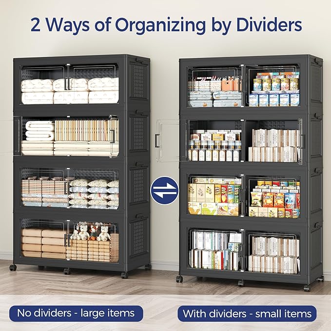 120GAL Storage Bins with Lid and Wheels, Stackable Closet Organizers and - Image 6