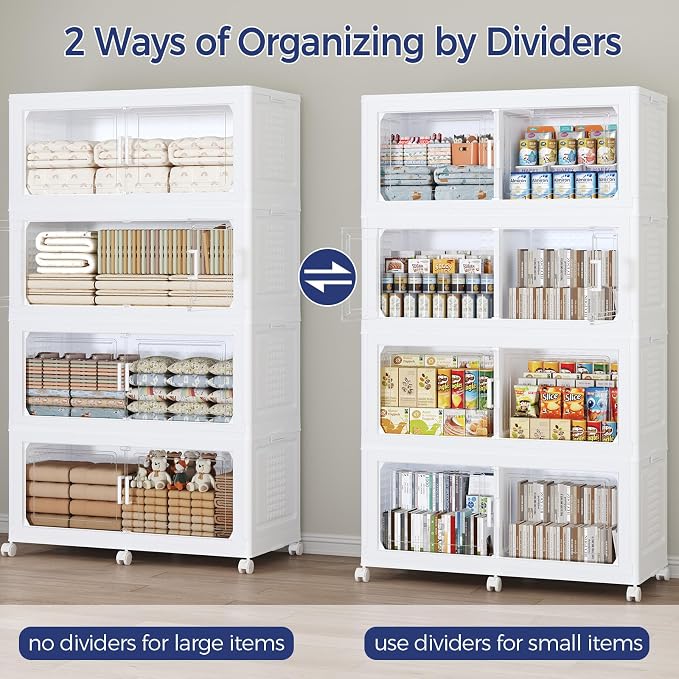 150GAL Storage Bins with Lid and Wheels, Stackable Closet Organizers and - Image 6