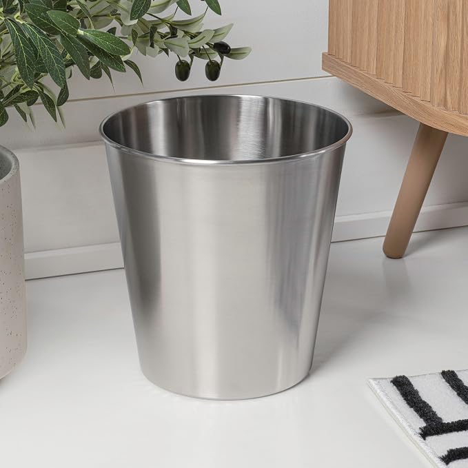 happimess HPM1113C-SET2 Nolan Modern Classic Smooth Steel 2 Gal Waste Bin - Image 2