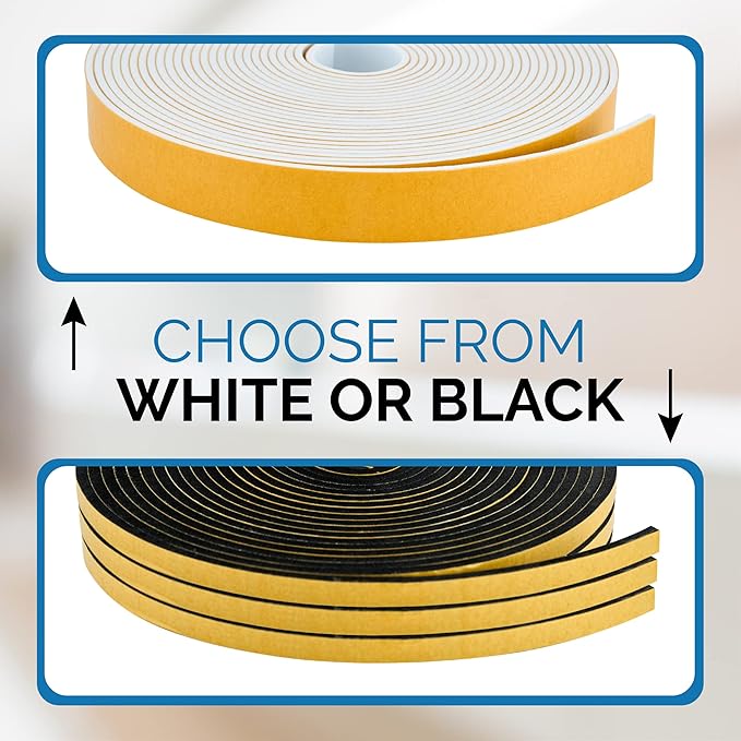 High Density Foam Weather Stripping Door Seal Strip Insulation Tape Roll - Image 6
