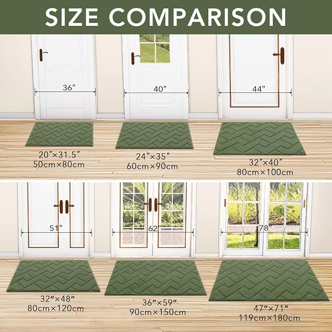 hicorfe Front Door Mat Outside Entrance, Stain and Fade Resistant, Non Slip - Image 5