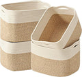 Storage Baskets for Organizing & Shelves, Woven Cotton Rope Organization Bins by ICERZCZ
