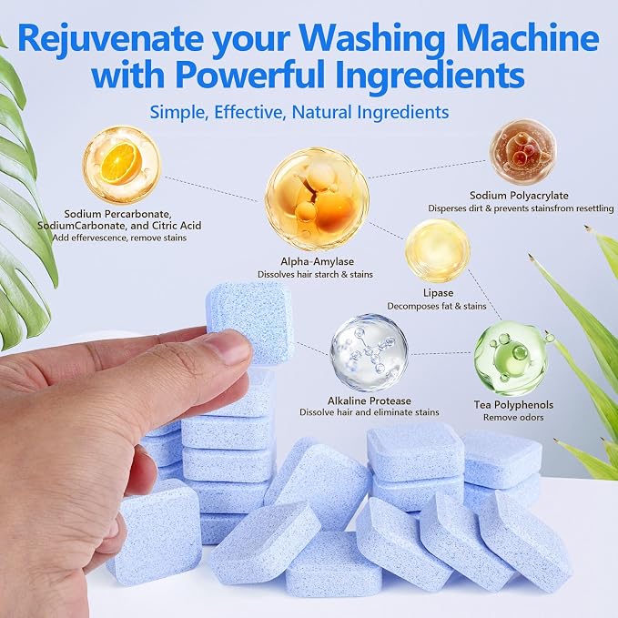 Washing Machine Cleaner-36Pack-18 Month Supply, Washer Machine Cleaner Tablets - Image 4