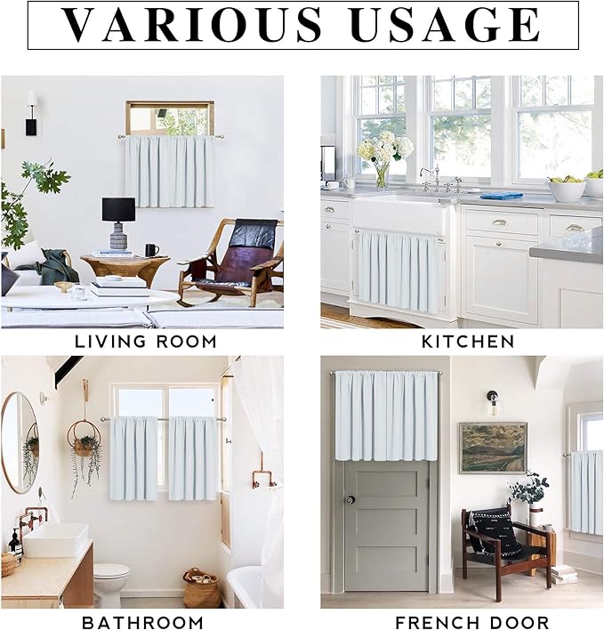 RYB HOME Blackout Curtains for Kitchen, Over Sink Privacy Curtains Window Decor - Image 5