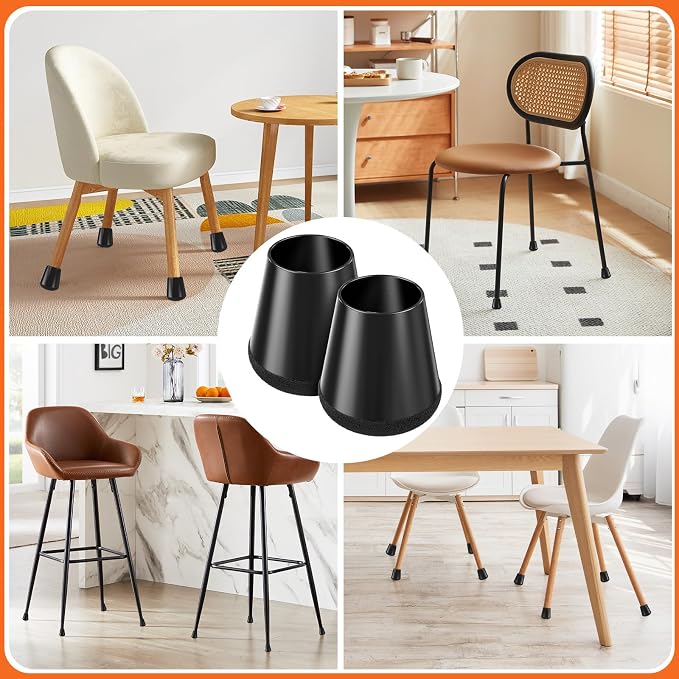 Chair Leg Floor Protectors Extra Small 24 Pcs, Silicone Chair Leg Protectors - Image 7