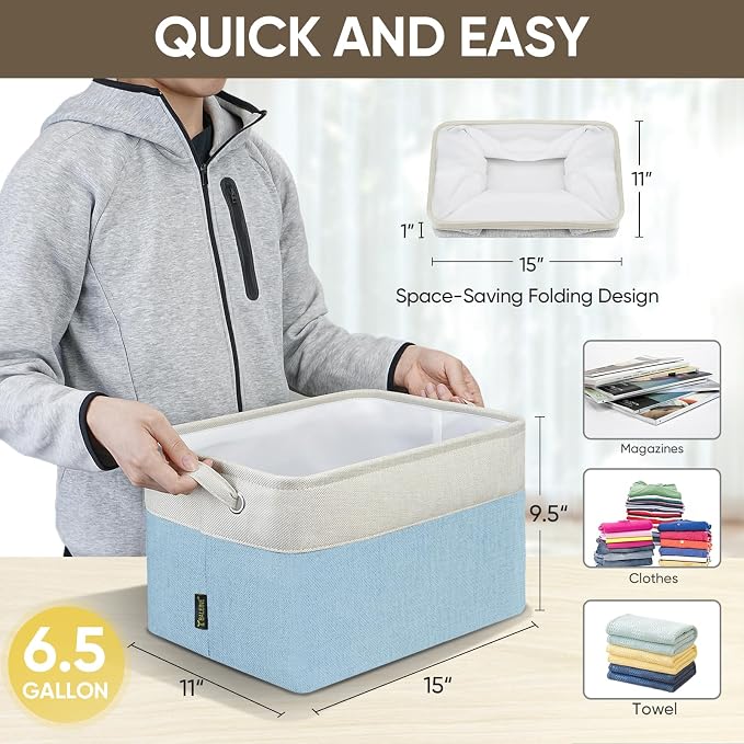 BALEINE 4 Pack Fabric Storage Bins - Image 7