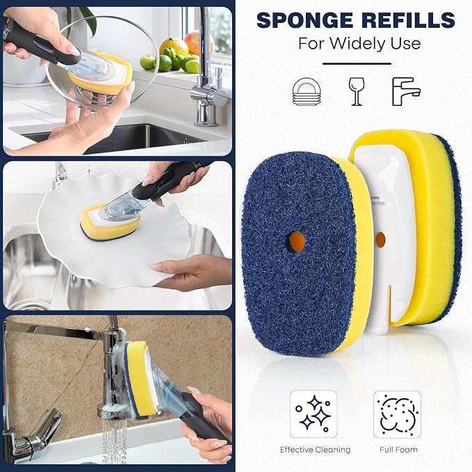 Sponge Brush Refills for OXO Dish Brush, 6 Pack Soap Dispensing Dish Refills - Image 6