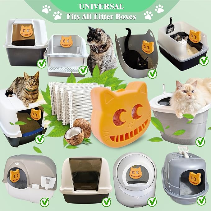 Unscented Cat Litter Box Deodorizer Kit Stick-On Activated Carbon Odor - Image 4