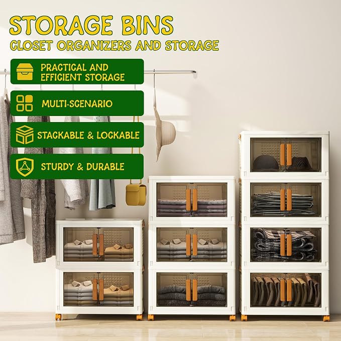 2 Tier Stackable Plastic Storage Bins - Image 3