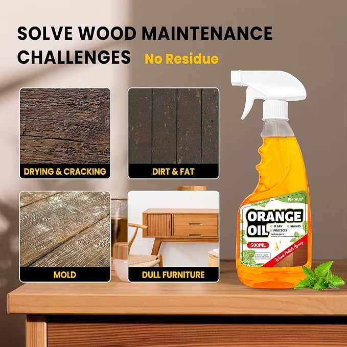 PIPIHUA Wood Oil Polish Spray, Shines & Protects, Wood Furniture Cleaner and - Image 3