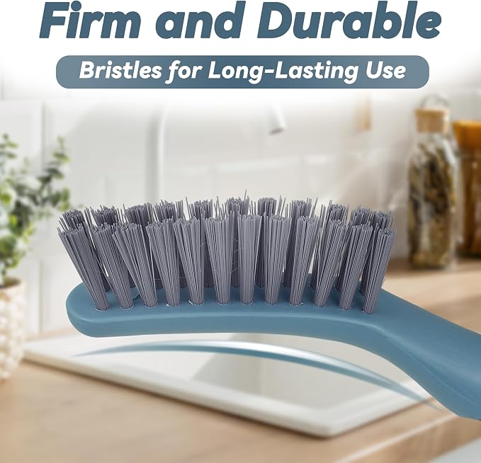PHYEX 2 Packs Small Brushes for Cleaning, Stiff Bristle Grout Scrub Brushes for - Image 3