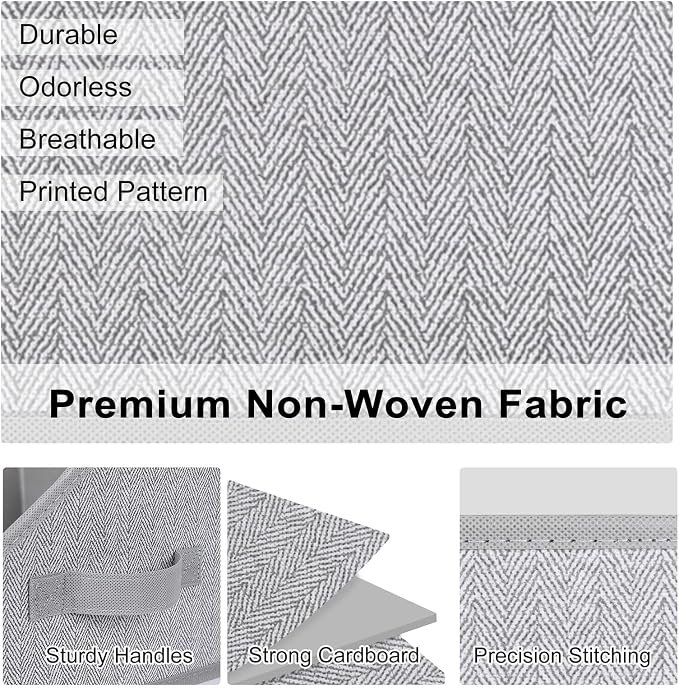 WUIKE 3 Pack Large Closet Storage Bins, Fabric Trapezoid Storage Baskets - Image 4
