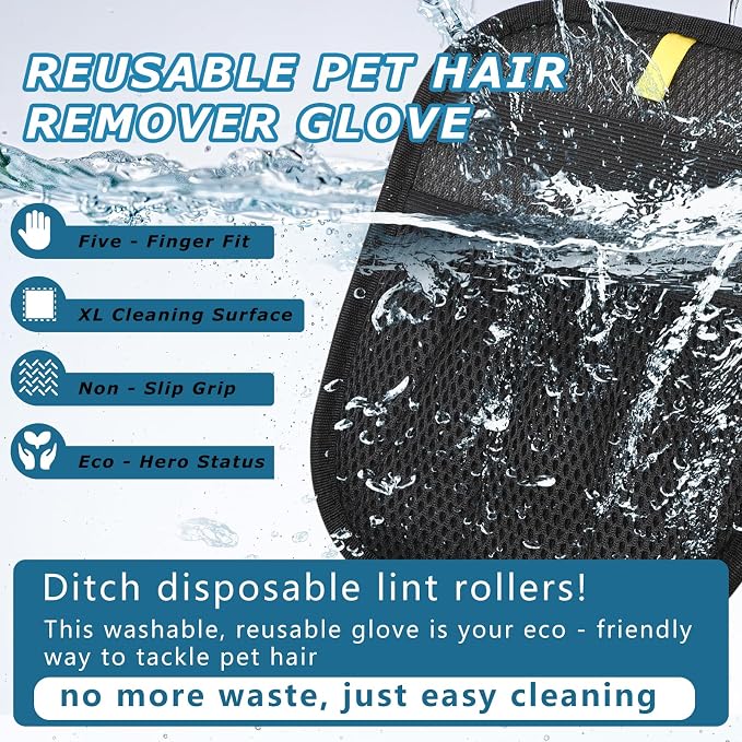 1-Pack Pet Hair Removal Glove for Dogs and Cats, Electrostatic Reusable - Image 4