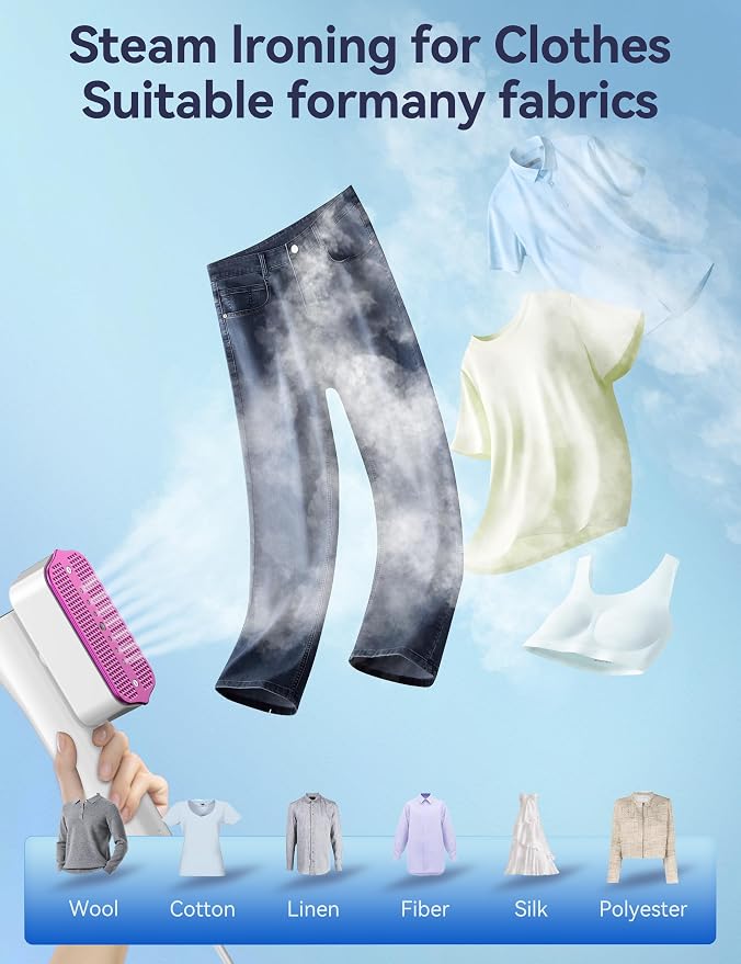 Steamer for Clothes, Sundu Portable Handheld Garment Steamer, 15s Fast Heat-up - Image 3