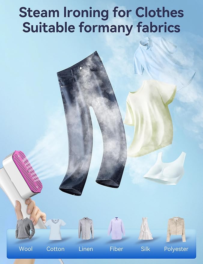 Steamer for Clothes, Sundu Portable 2-in-1 Steamer & Iron, 15s Fast Heat-up - Image 4