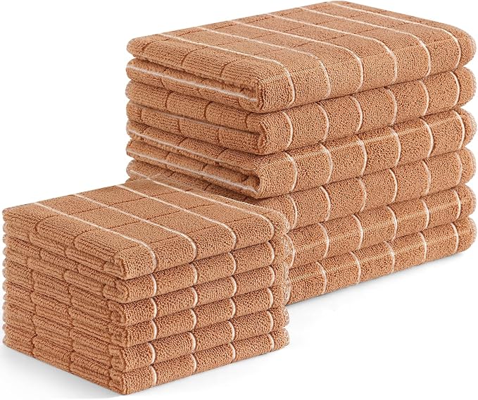 Homaxy Microfiber Kitchen Towels and Dishcloths Set, 12 Pack Soft and Absorbent by Homaxy