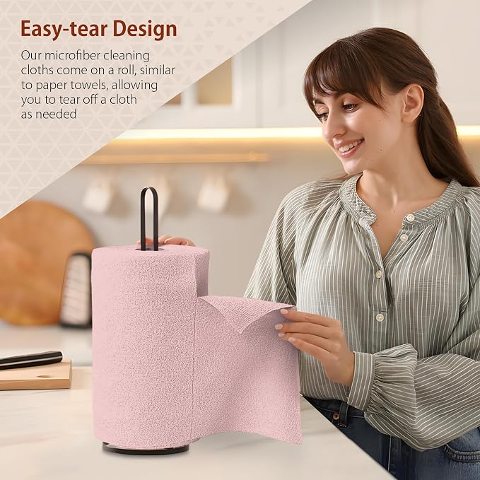 H4N Microfiber Cleaning Cloth Roll, 85 Pack Micro Fiber Wash Cloths - Image 3