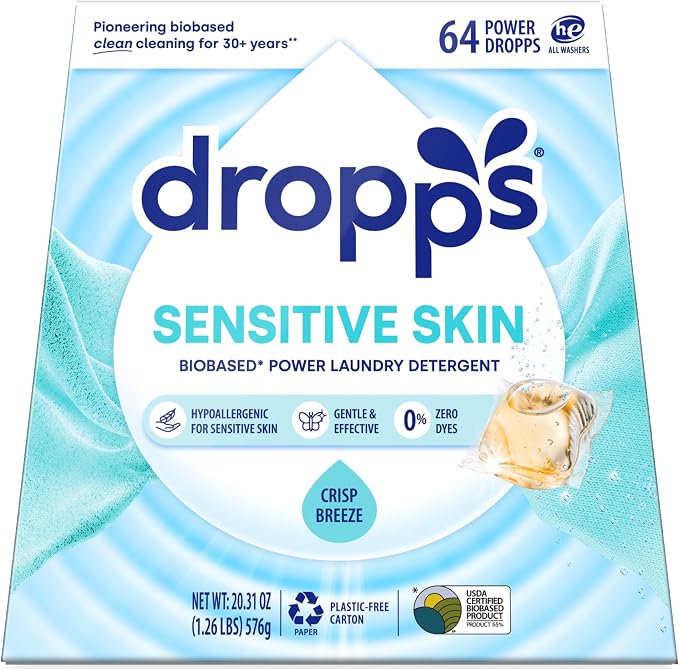 Dropps Sensitive Skin Laundry Detergent Pods, Crisp Breeze by Dropps