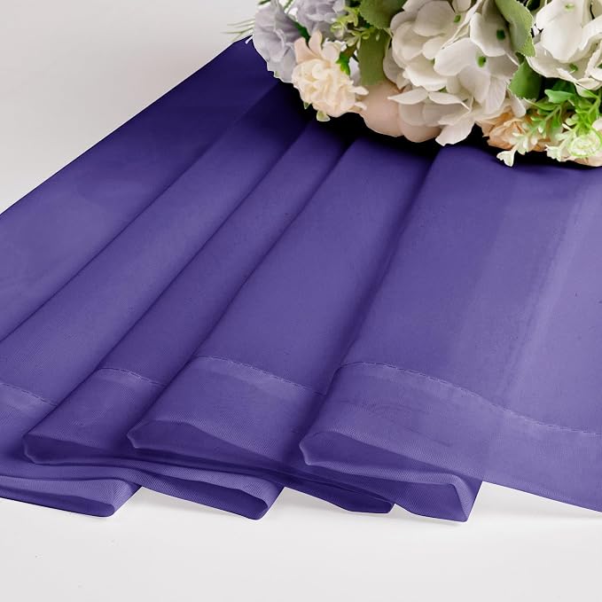 Chyhomenyc Purple Sheer Curtains 96 inches Long 2 Panels, Light Filtering Soft - Image 6