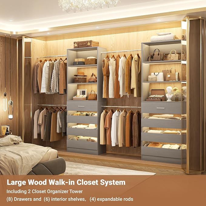 Aheaplus Closet System, 6-15Ft Closet Organizer - Image 4