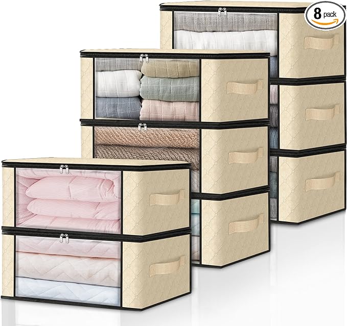 HomeHacks Storage 8-Pack Clothes Organizer Storage Bags Foldable Storage Box by HomeHacks
