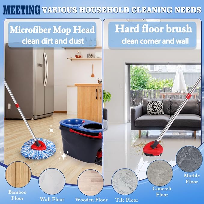 4 Pack Spin Mop Replacements Heads Compatible - Image 4