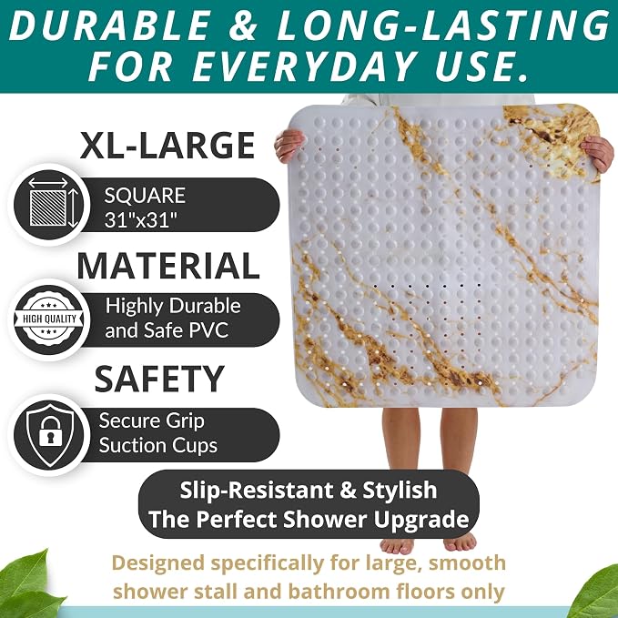 ENKOSI Extra Large Square Non Slip Shower Mat - Image 3